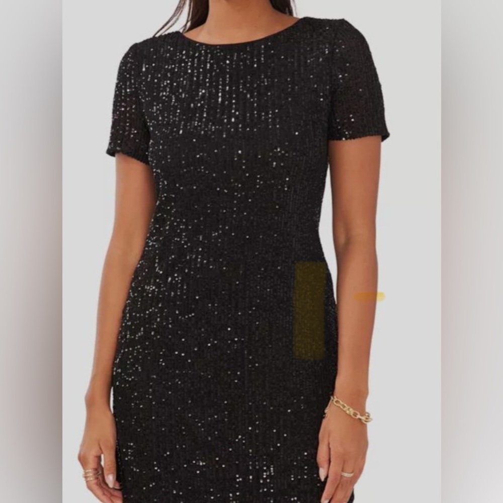 MSK Black Sequin Evening Dress